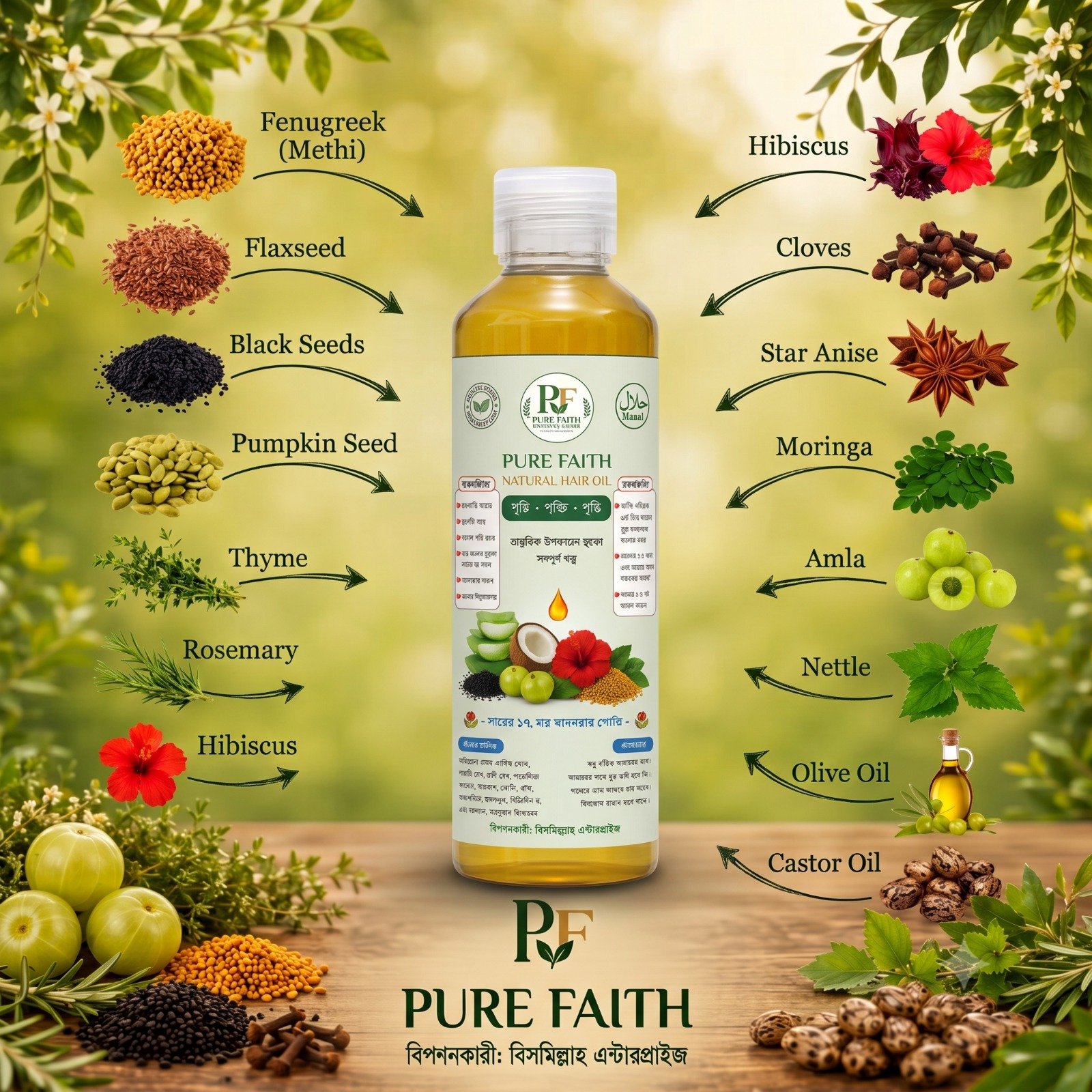 Pure Faith Natural Hair Oil - 100ml